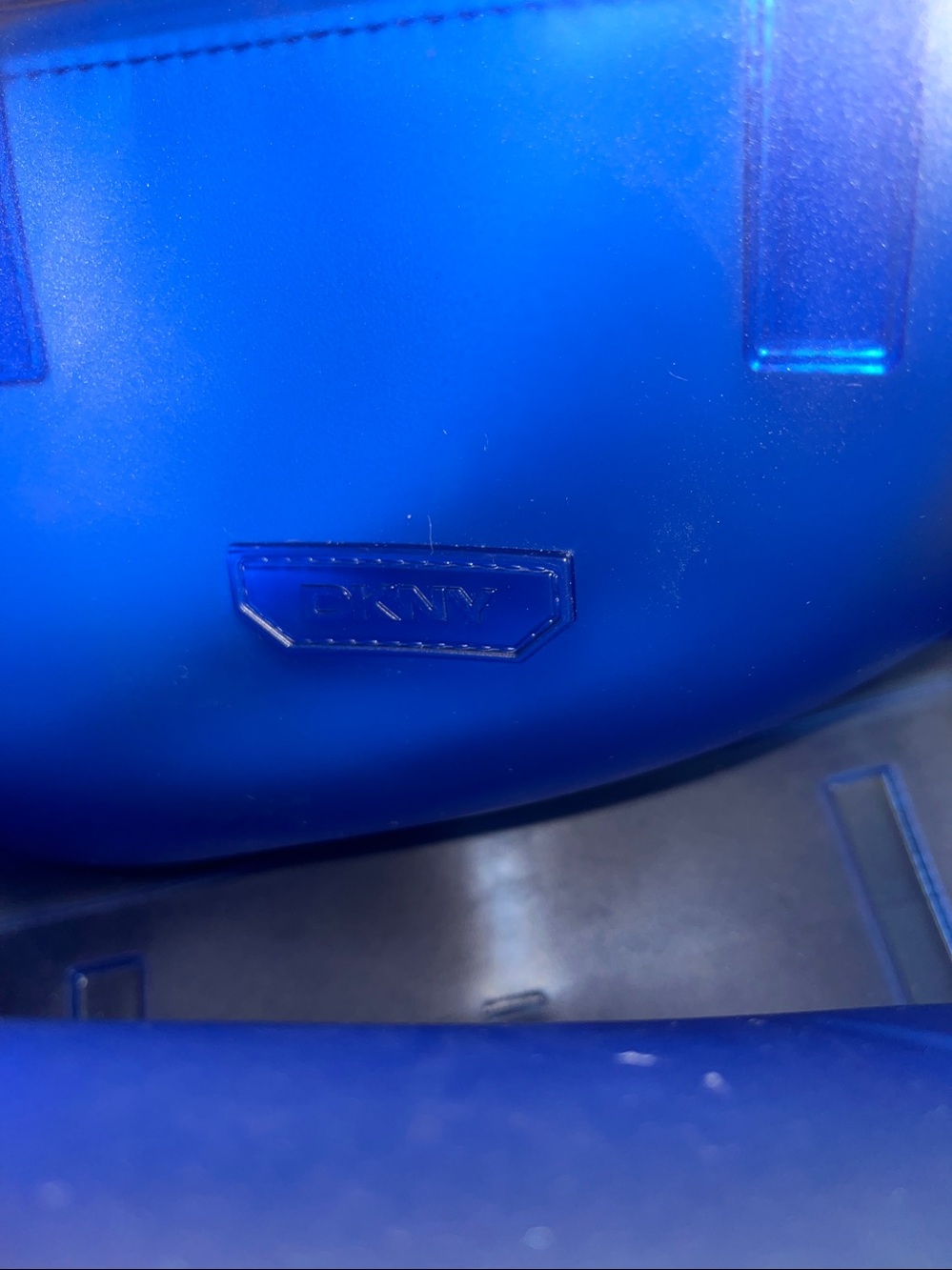 DKNY cobalt blue Hadlee jelly logo tote with removable strap - Picture 5 of 7